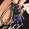 Handmade DIY Craft Rhinestone Bomgom Tassels Cartoon Popobe Gloomy Bear Keychain Cute Bag Charm Holder Cartoon Resin Key Chain